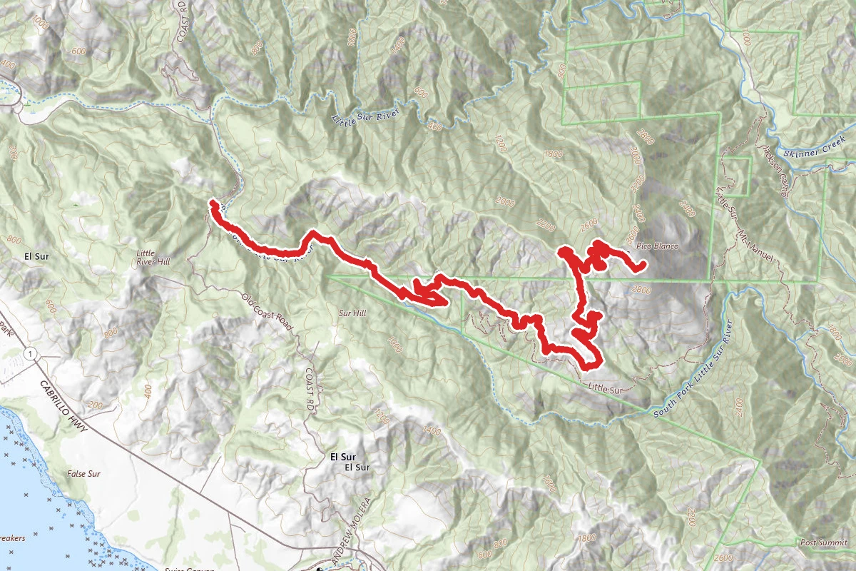 Pico Blanco via Little Sur Trail