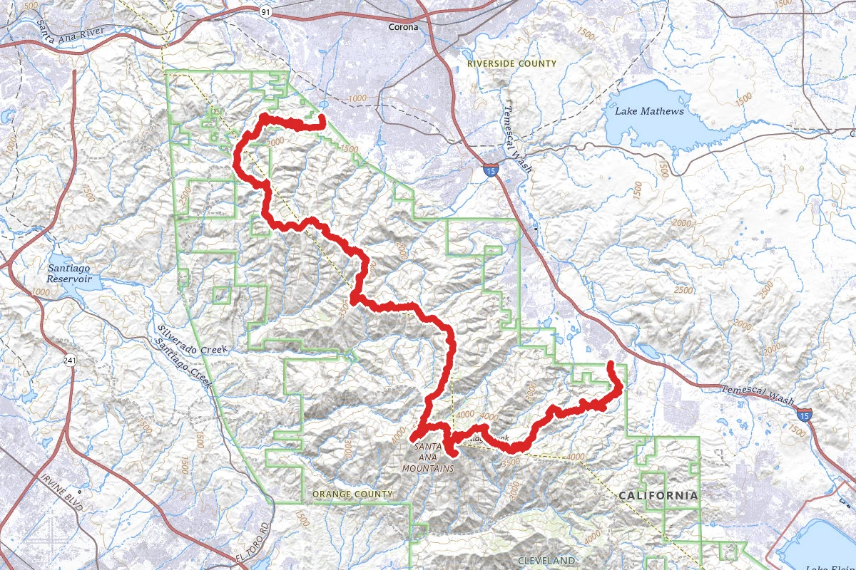 Modjeska and Santiago Peaks via Skyline and Indian Truck Trail