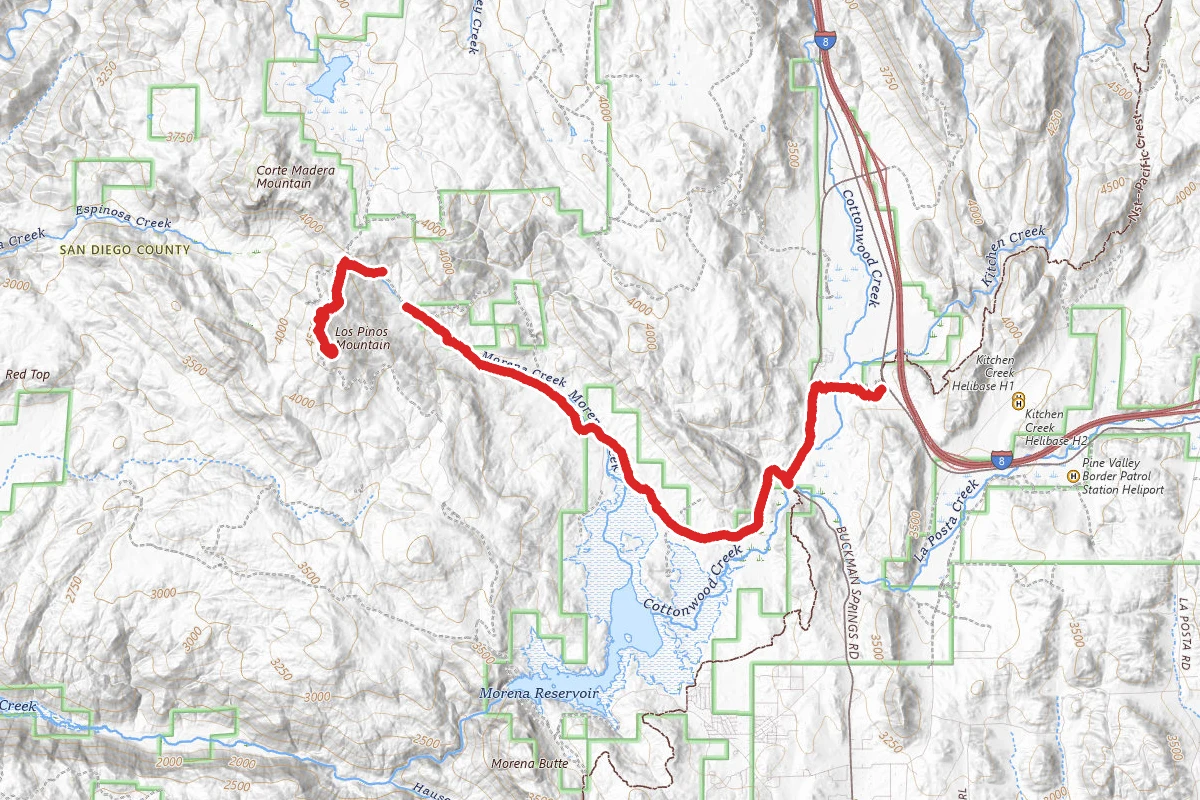 Boulder Oaks Campground to Corte Madera Mt