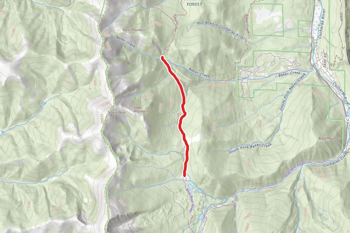 Indian Creek Trail to Baker Creek
