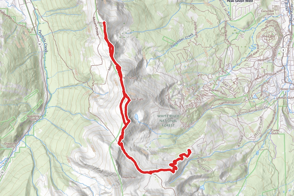 Peak 8, Peak 7, and Peak 6 via Wheeler Trail