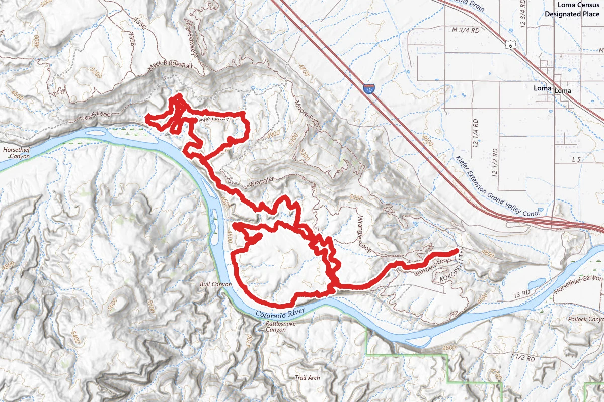 Kokopelli, Horsethief Bench, Steves, and Marys Loop