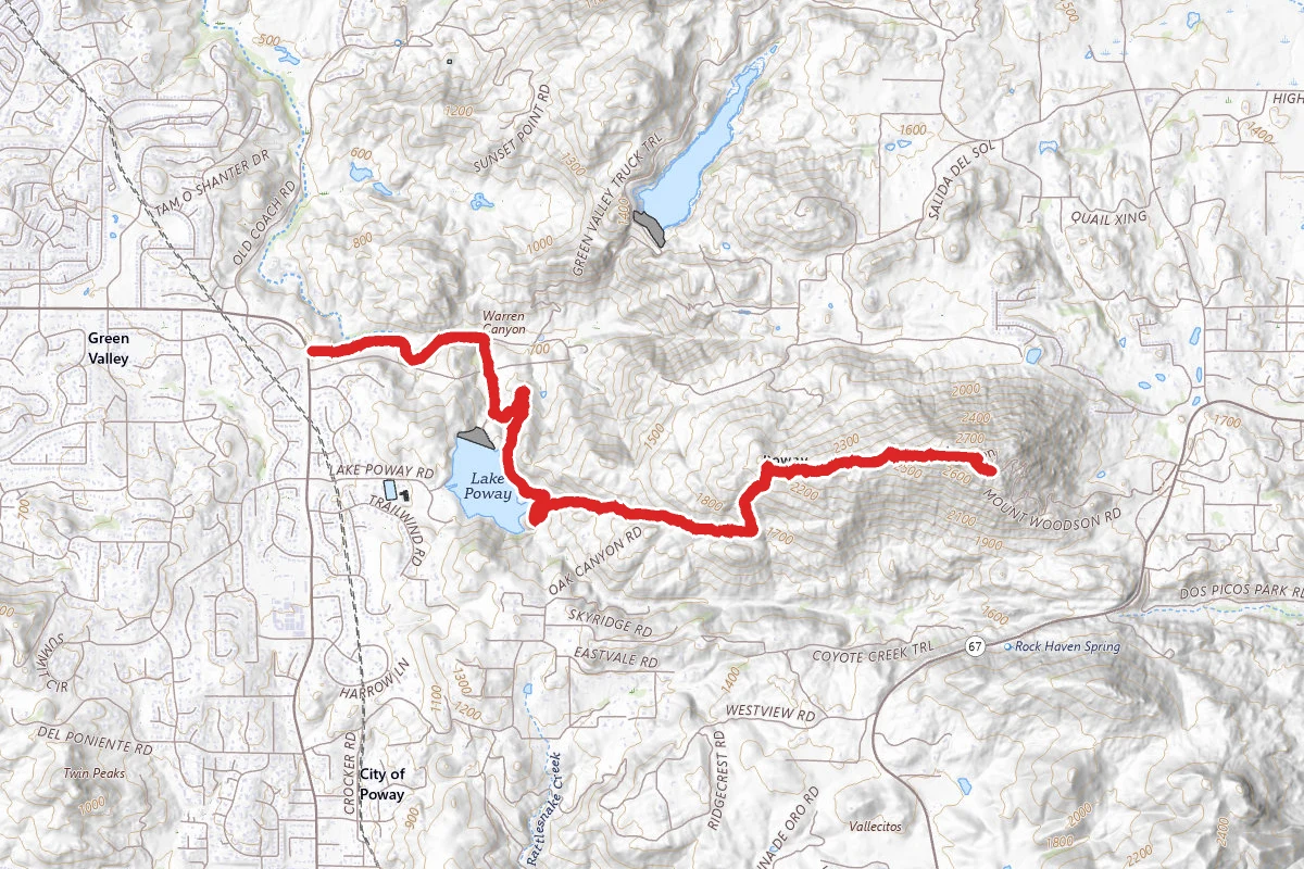 Blue Sky Reserve to Mount Woodson Trail