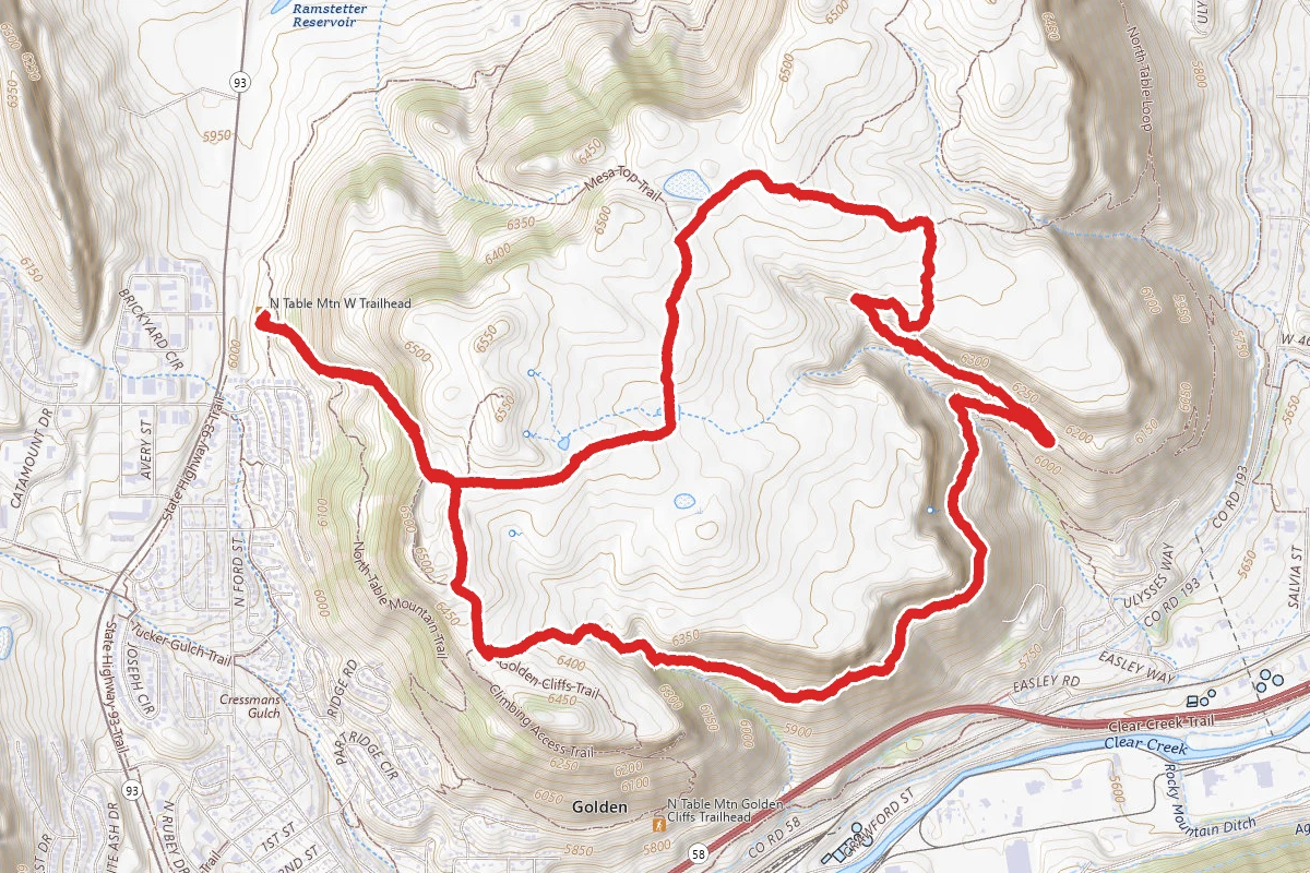 North Table Mountain, Cottonwood Canyon, Tilting Mesa Trail