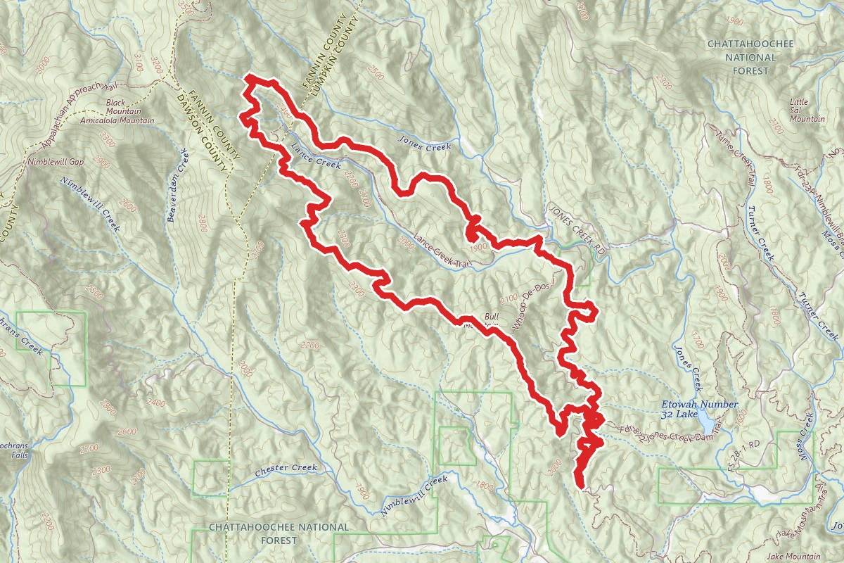 Bull Mountain, Saddle Back, McCutcheon Cove and Cutoff-Trail Loop