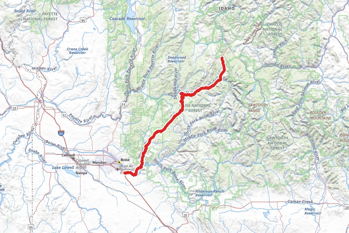 Ponderosa Pine Scenic Byway route map