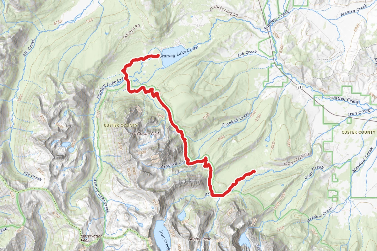 Alpine Way to Stanley Lake Trail