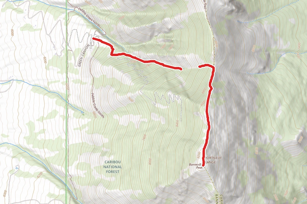 Bonneville Peak from Pebble Creek Ski Area