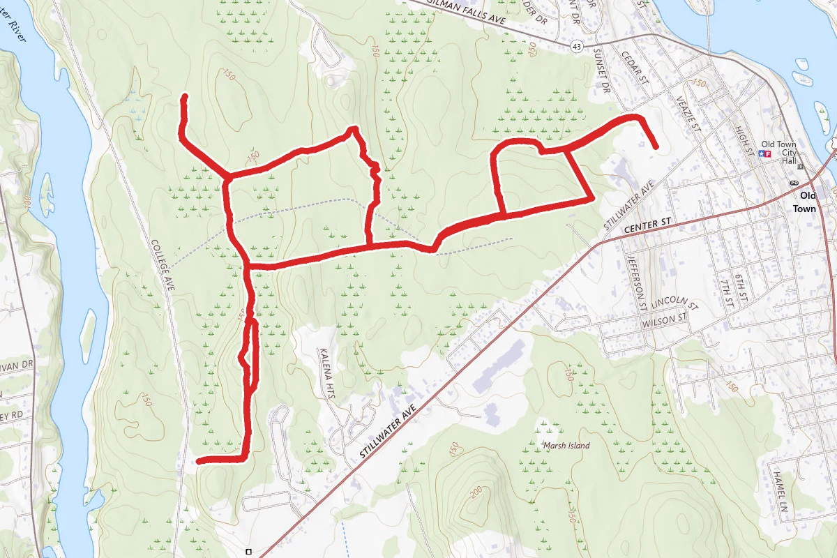 Blue, White and Red Trail Loop