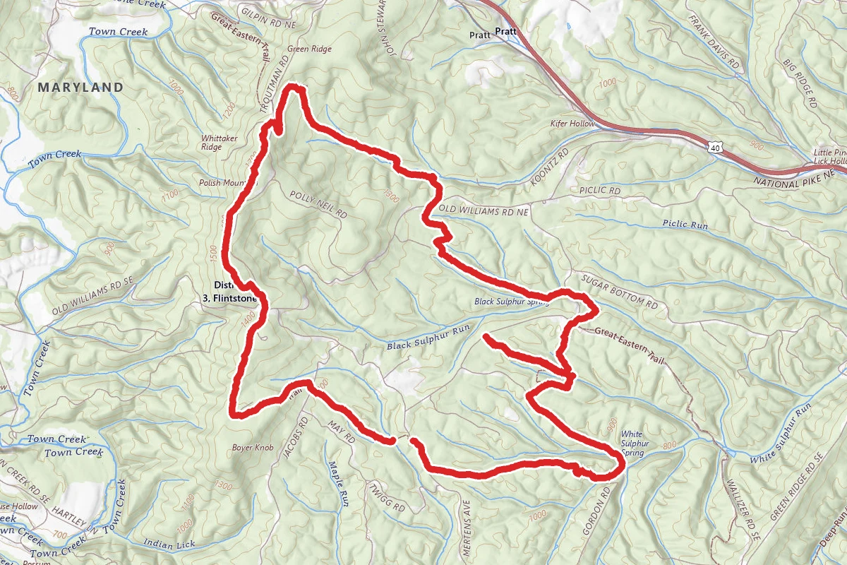 Black Sulphur and White Sulphur Spring Mountain Bike Loop
