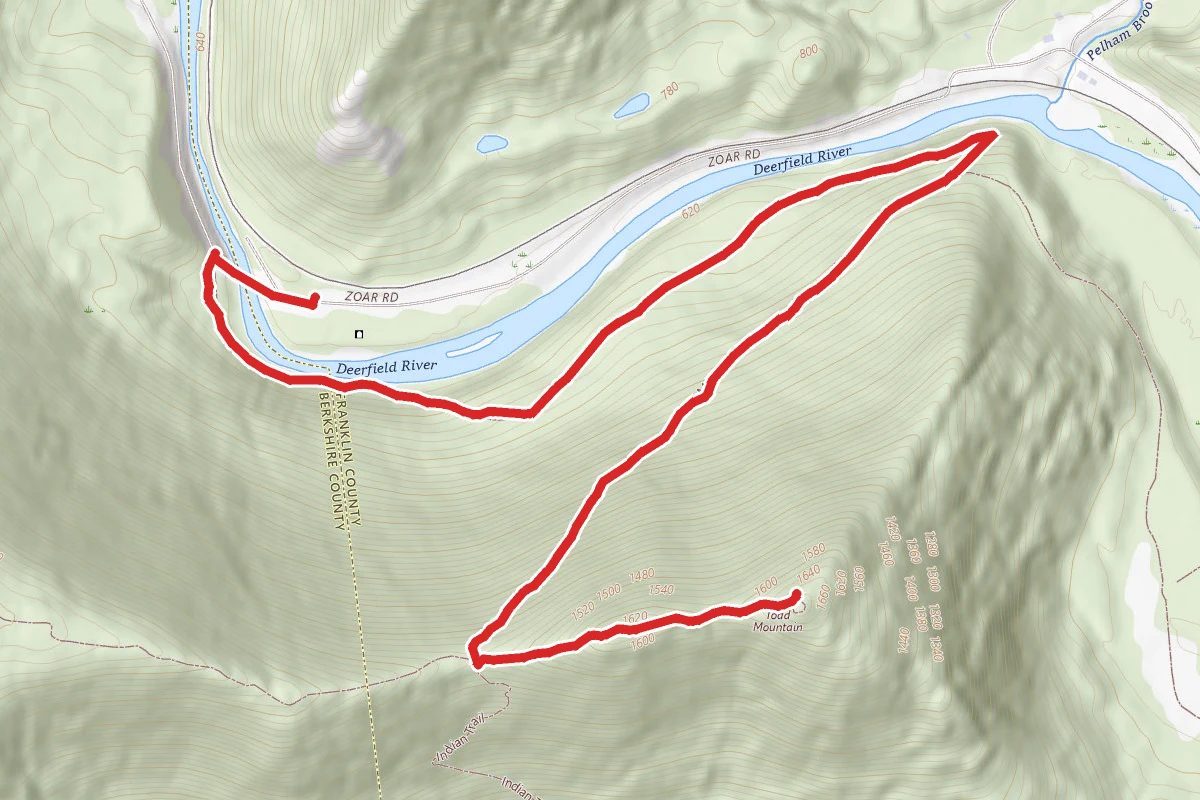 Elder Cove Trail to Mahican-Mohawk Trail to IndianTrail