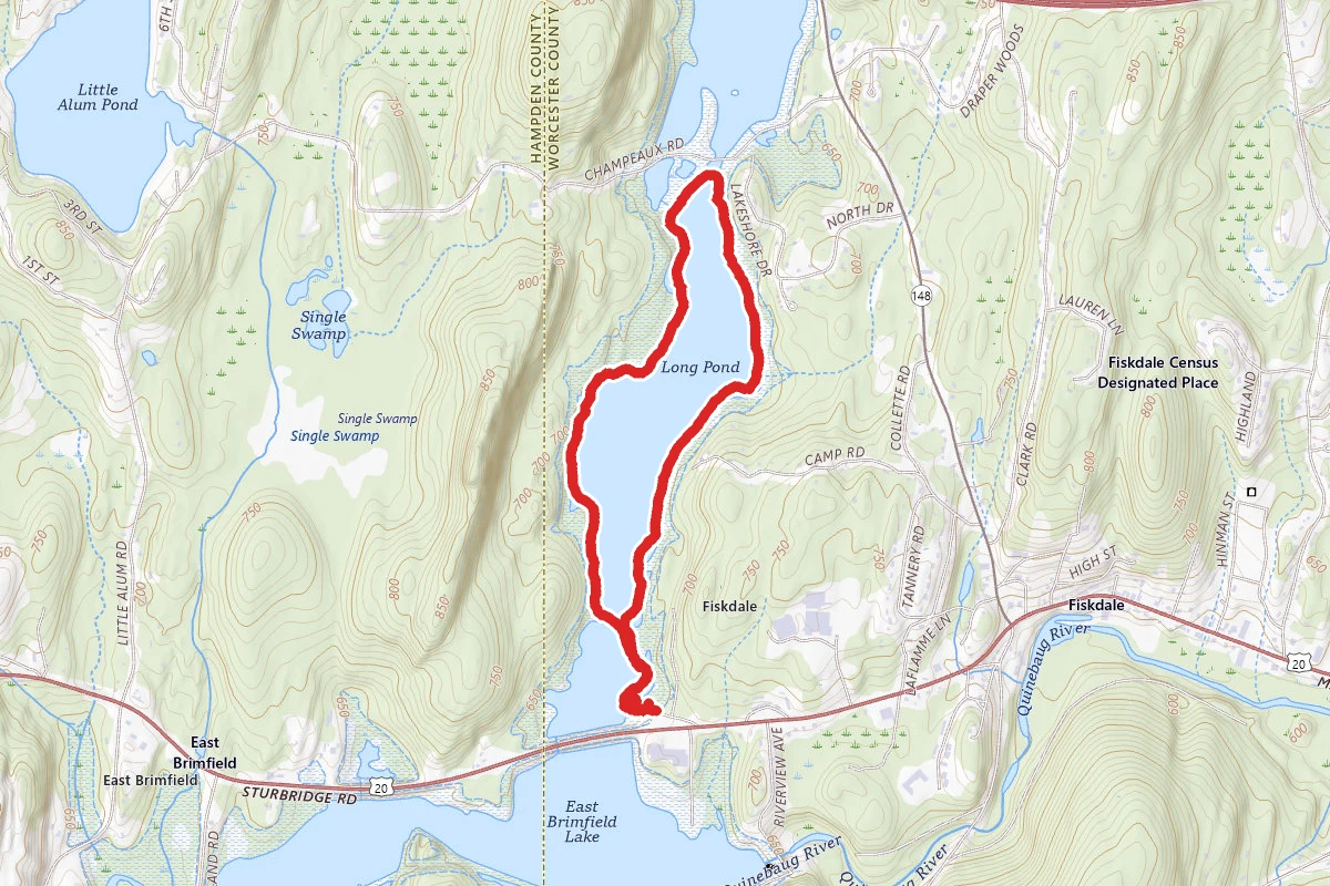 East Brimfield Lake Long Pond Area