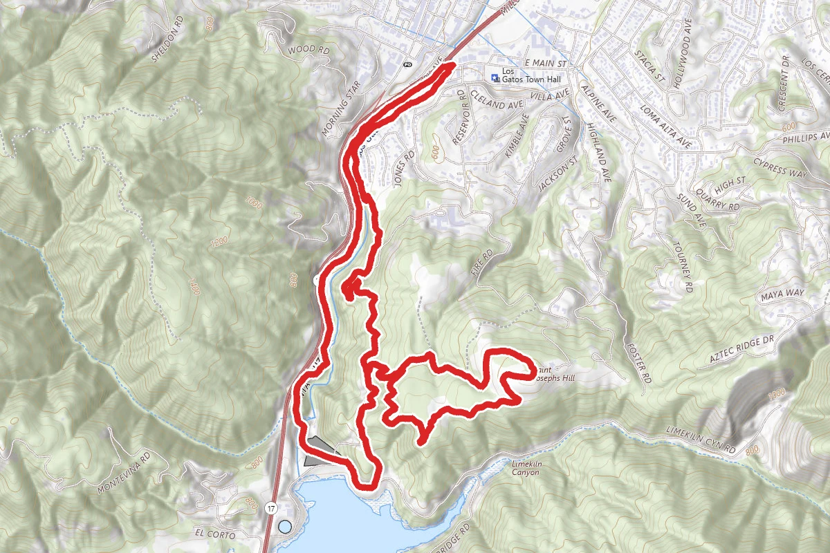 Los Gatos Creek Trail to Saint Josephs Hill