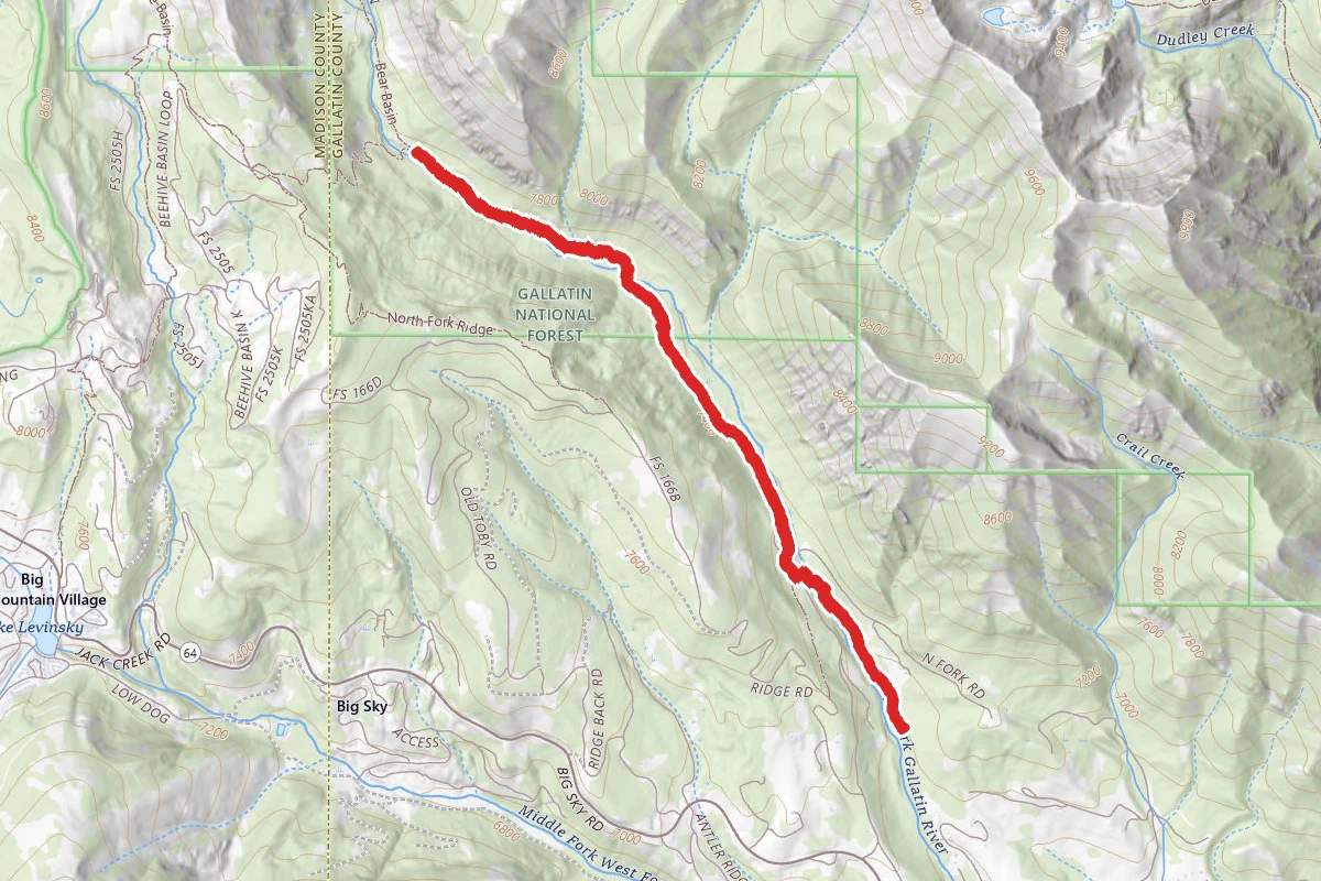 North Fork Trail to Beehive Tie