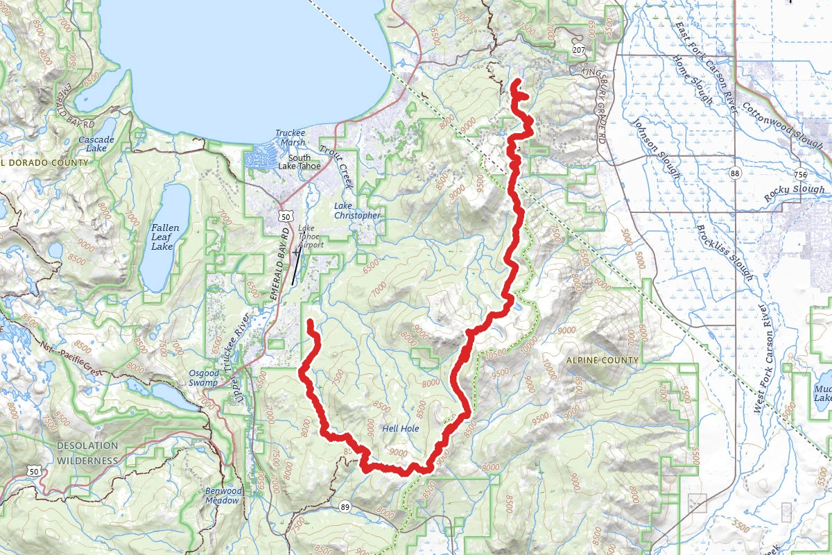 Monument Pass, Freel Peak, and Mr. Toads Wild Ride via Tahoe Rim Trail