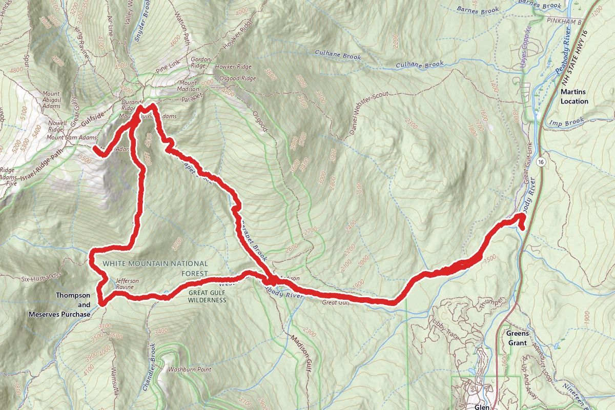 Mount Adams via Great Gulf, Madison Gulf, and Buttress Trails
