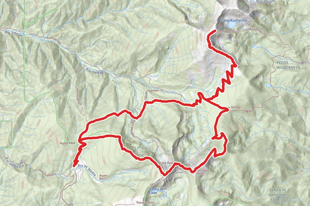 Lake Peak, Penitente Peak and Santa Fe Baldy Loop