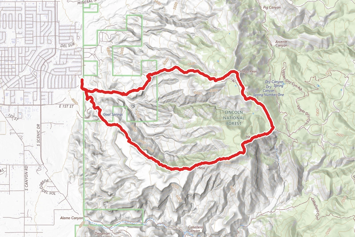 Ortega and Hershberger Peaks Loop