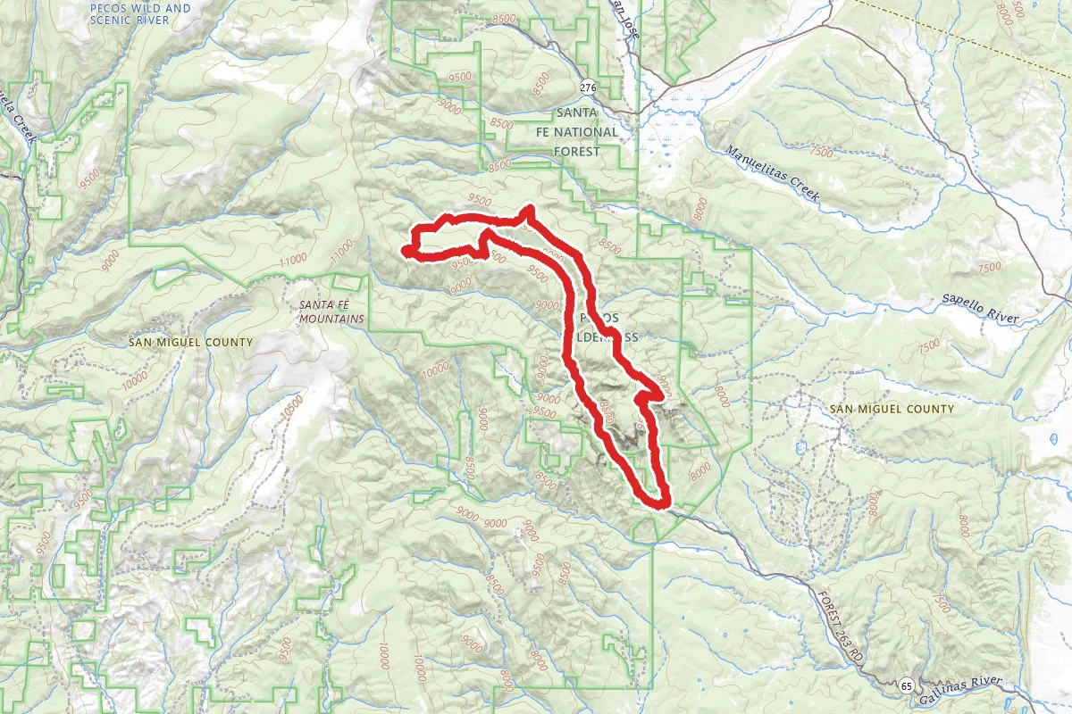 Hermit Peak to Porvenir Divide Trails Loop