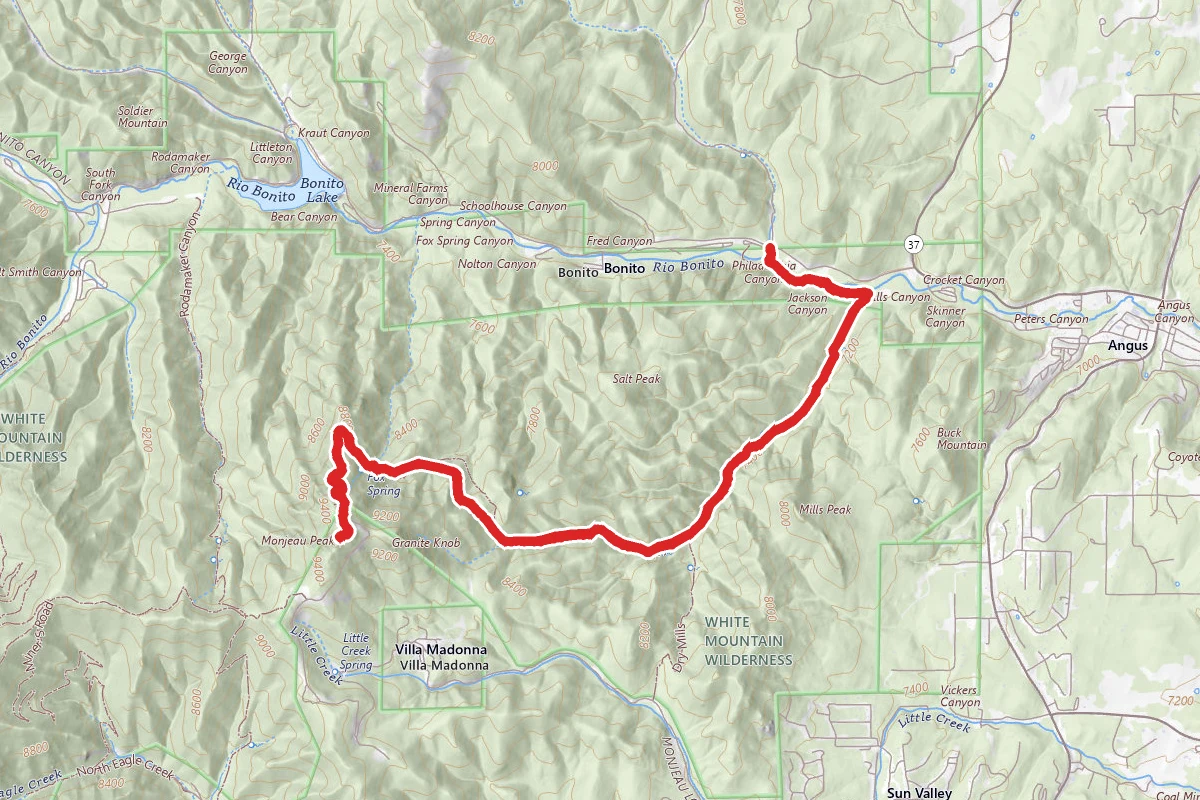 Mills Canyon Trail to Monjeau Peak