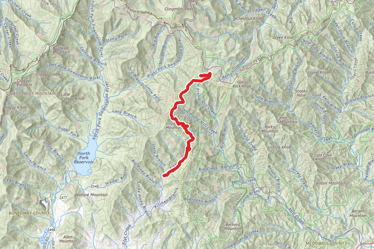 Pinnacle via Graybeard Mountain Trail and Old Mitchell Toll Road