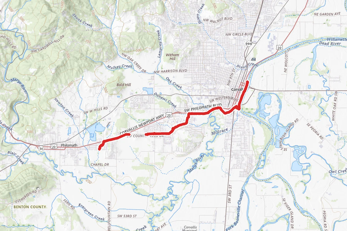 Riverfront Trail to Corvallis-Philomath Multi-Use Path