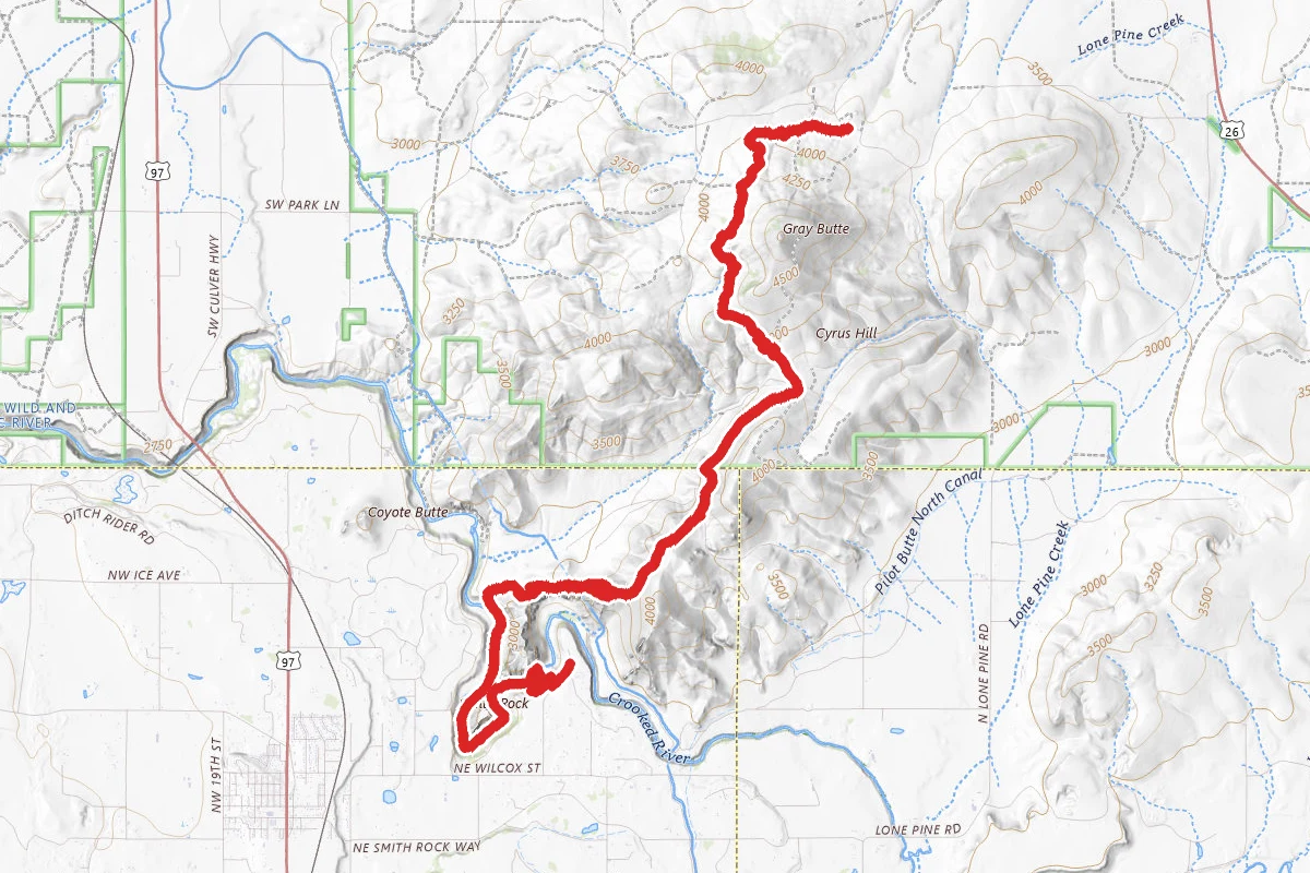 Gray Butte to Smith Rock via Summit Trail