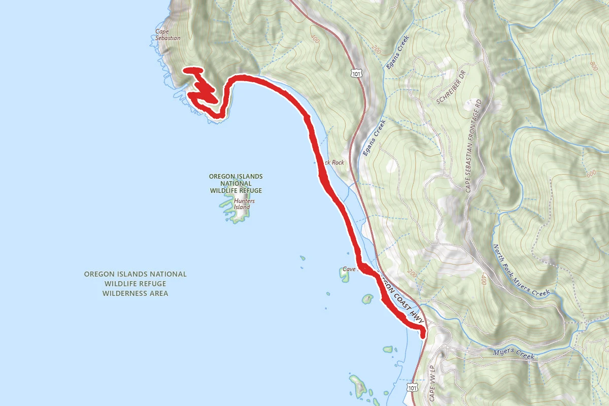 Meyers Creek to Cape Sebastian Trail