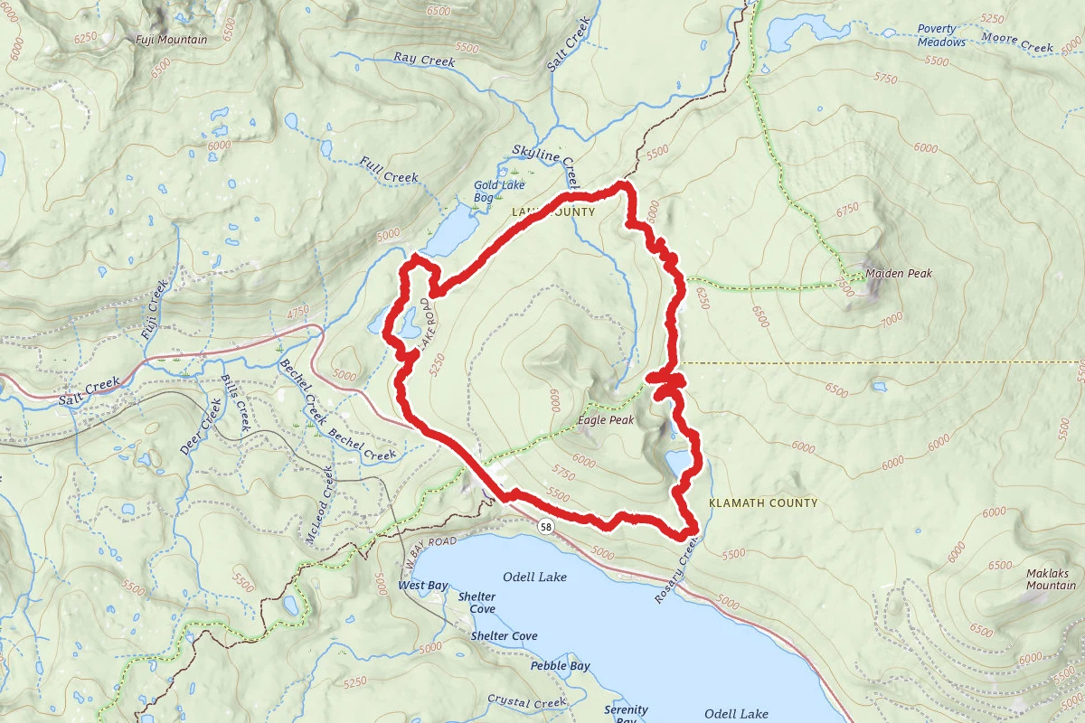 Pacific Crest Trail and Maiden Peak Trail Loop