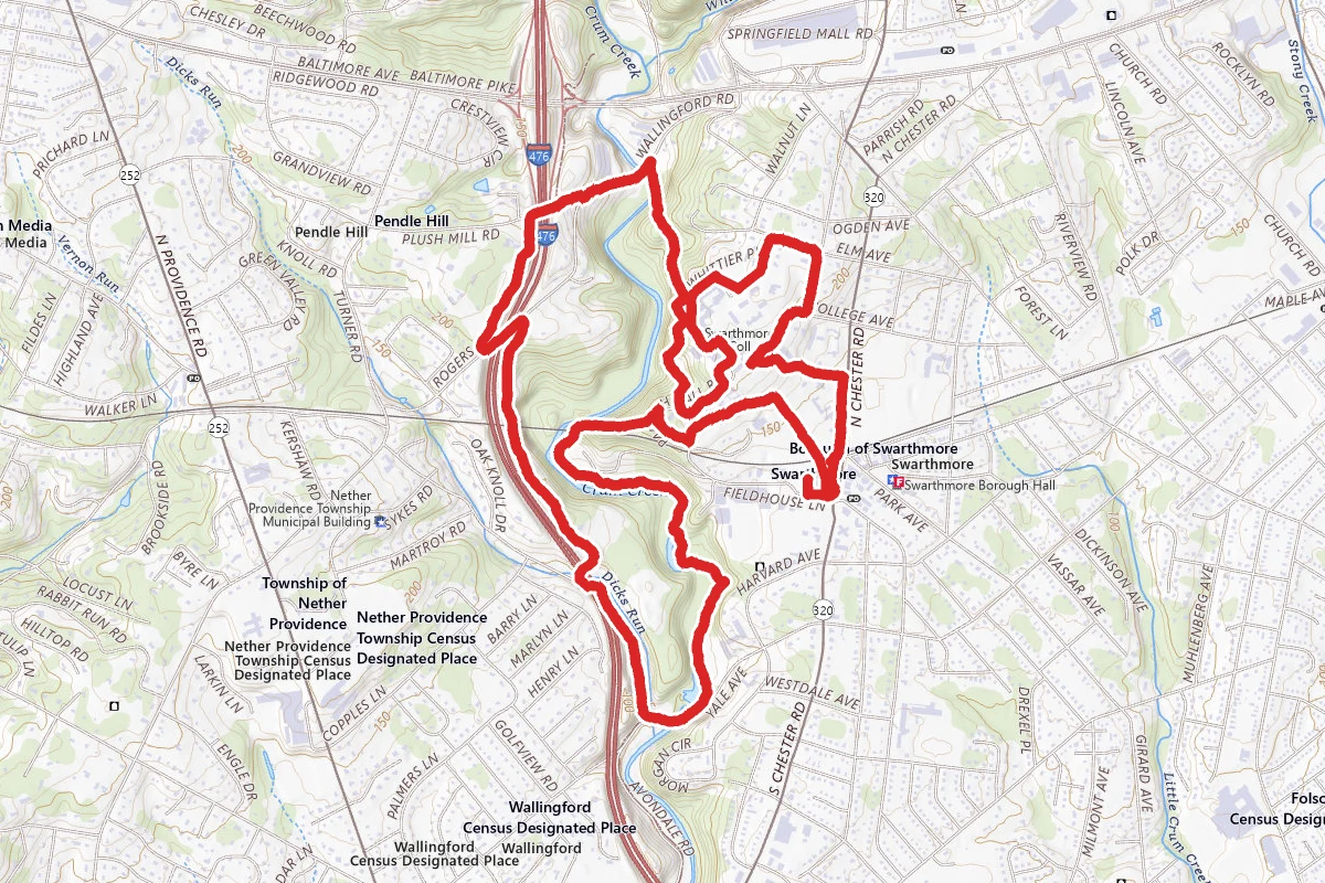 Swarthmore College, Smedly-Leiper Trail and Crum Forest