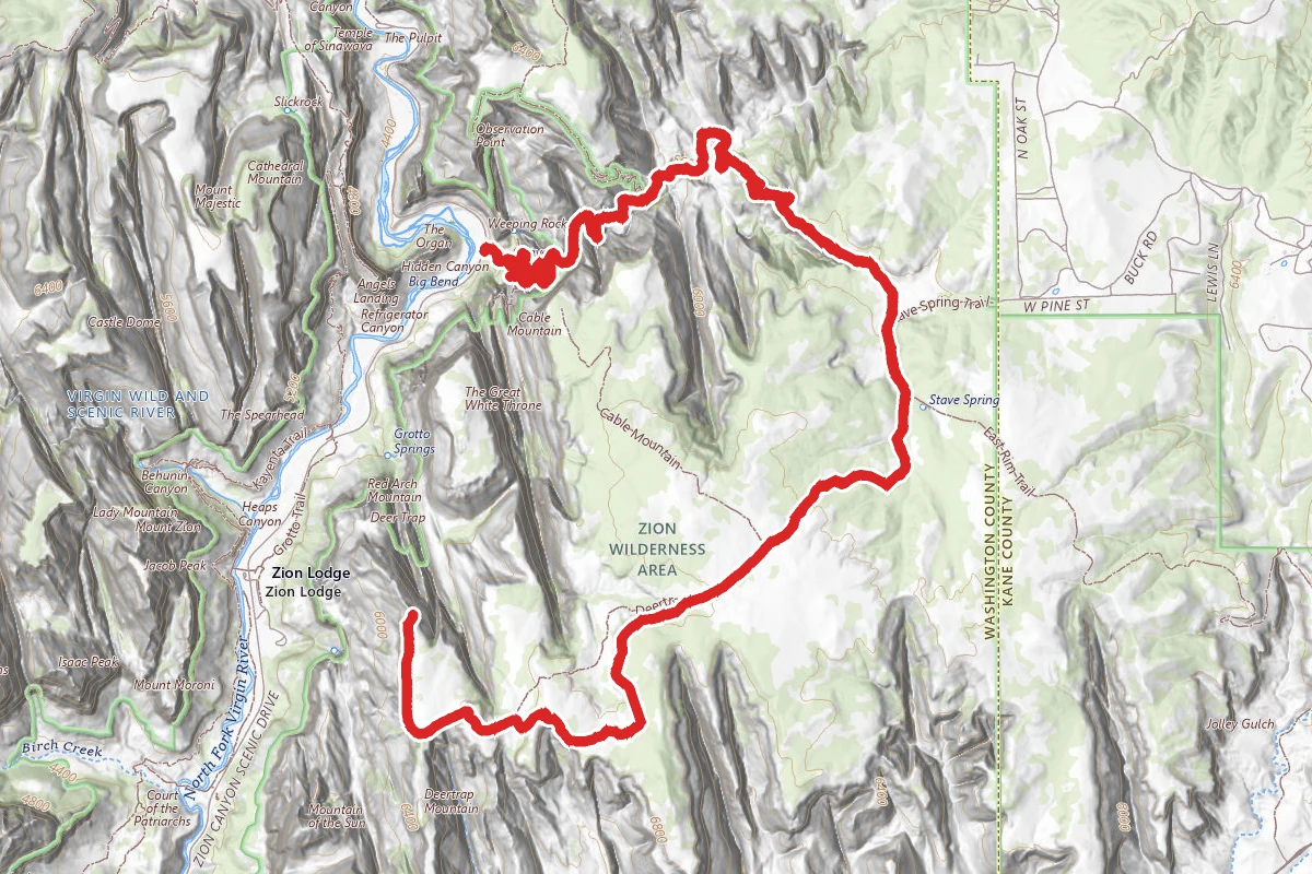 Deertrap Mountain from Weeping Rock Trailhead