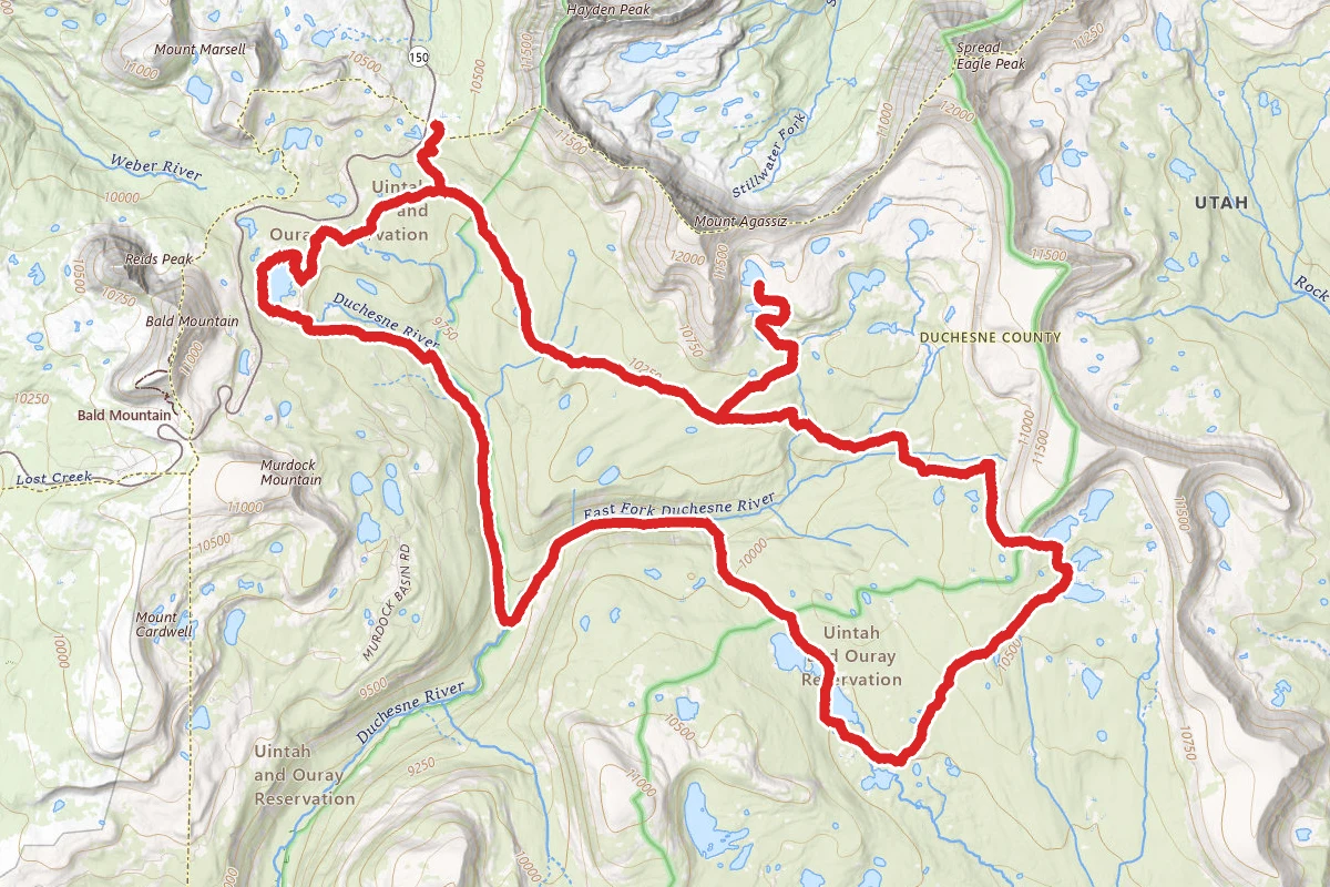 Highline, Naturalist, Four Lakes, Mirror Lake Loop