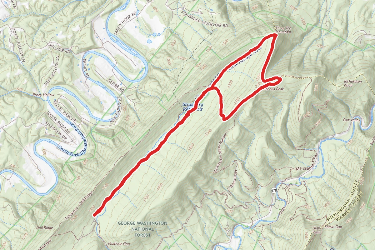 Little Passage Creek to Meneka Peak to Massanutten Loop