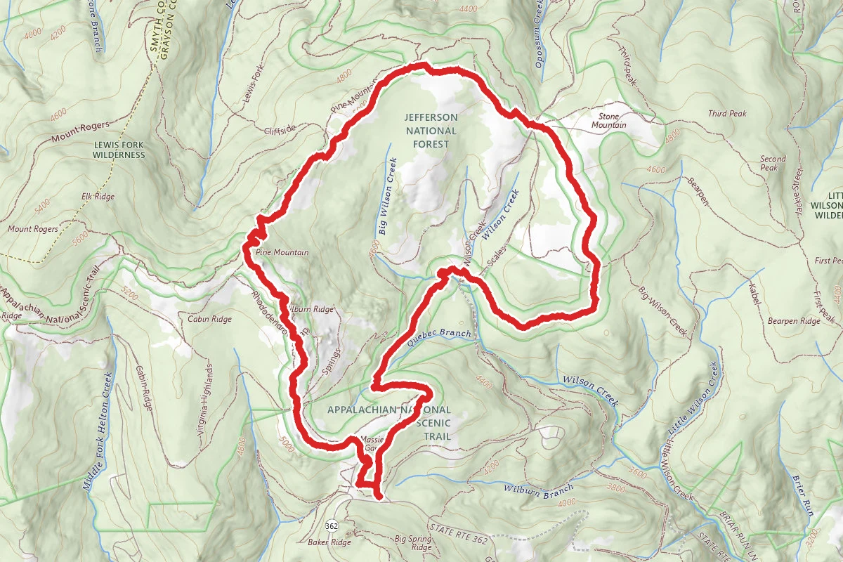 Appalachian, Crest and Wilburn Ridge Loop