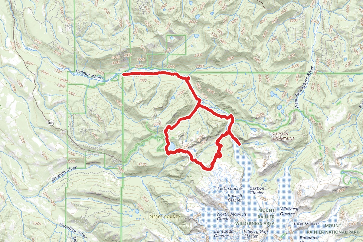 Carbon Glacier, Mowich Lake and Itsup Creek Loop Trail