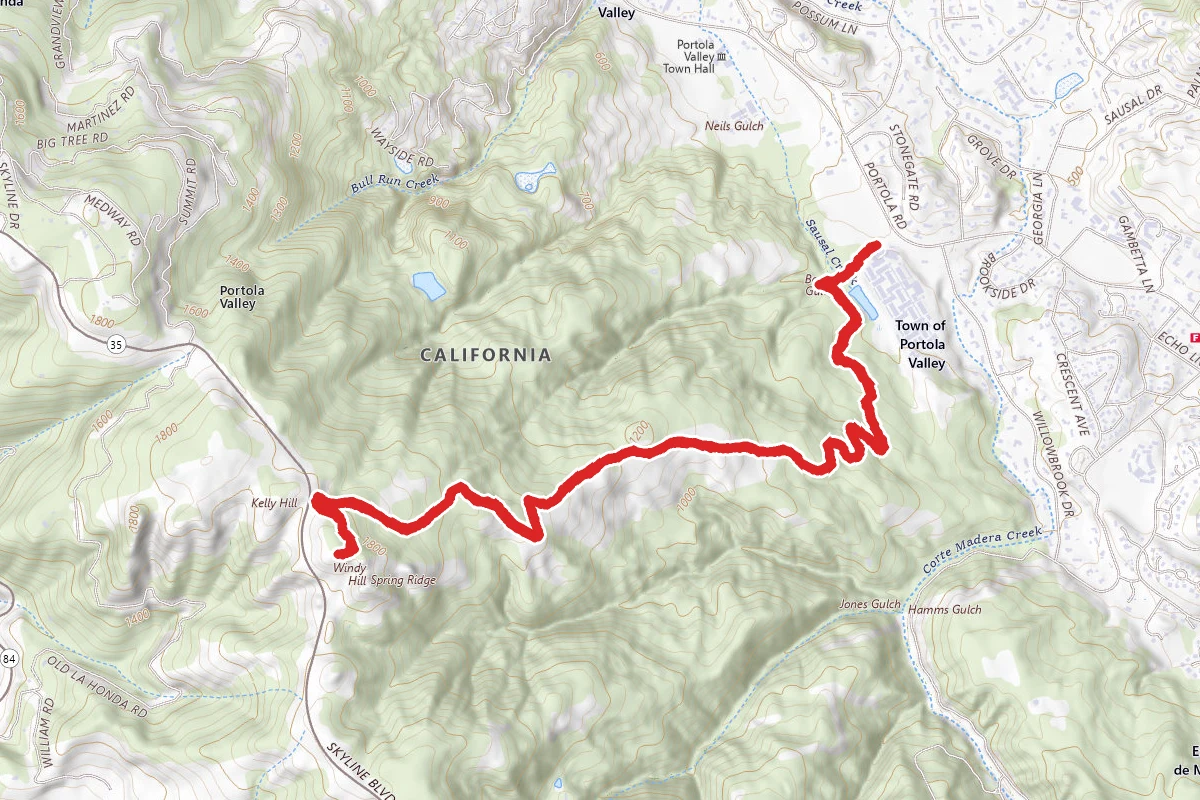 Spring Ridge Trail to Windy Hill