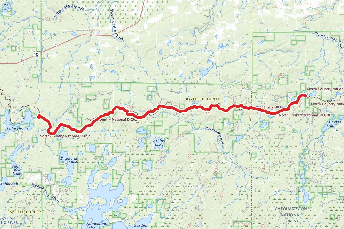 Marengo River and Porcupine Lake via North Country Trail