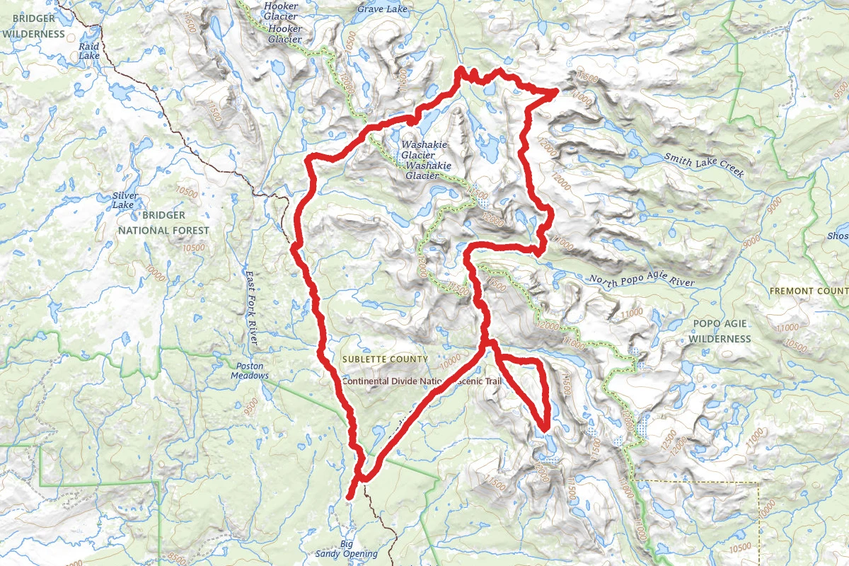 Washakie Pass Loop to Cirque of the Towers
