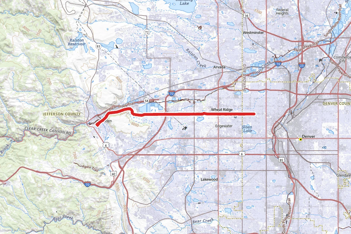 Denver Highlands to Golden Bike Ride