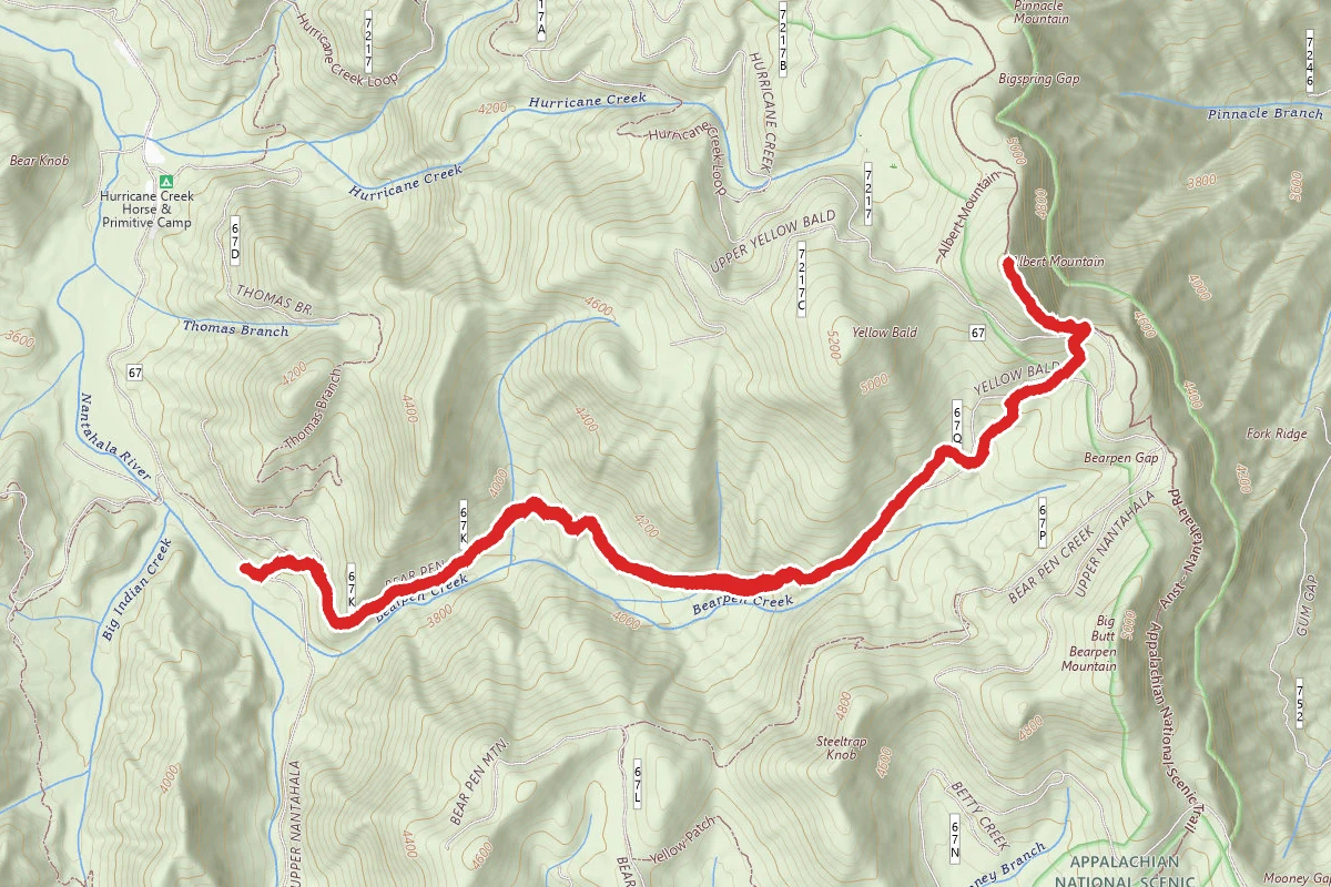 Albert Mountain Summit via Bear Pen Trail