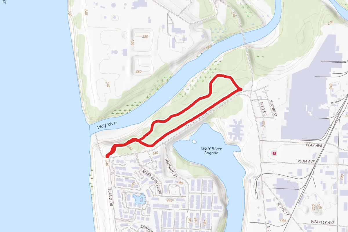 Wolf River Greenway via Island Drive