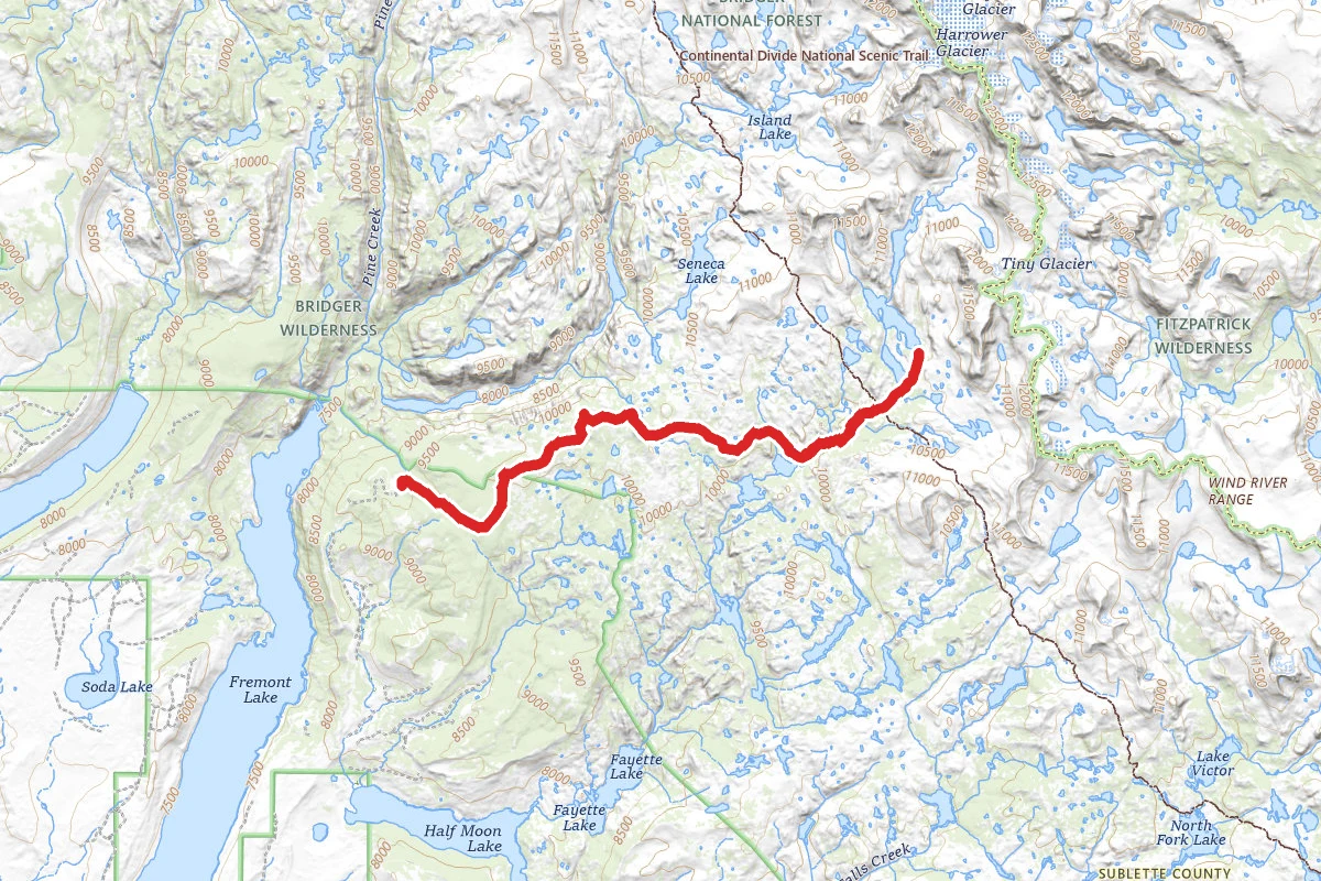Cook Lake Trail via Pole Creek and Highline Trails