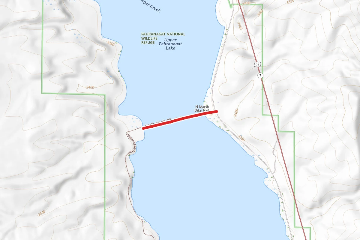 Pahranagat Lake (upper) spillway walk