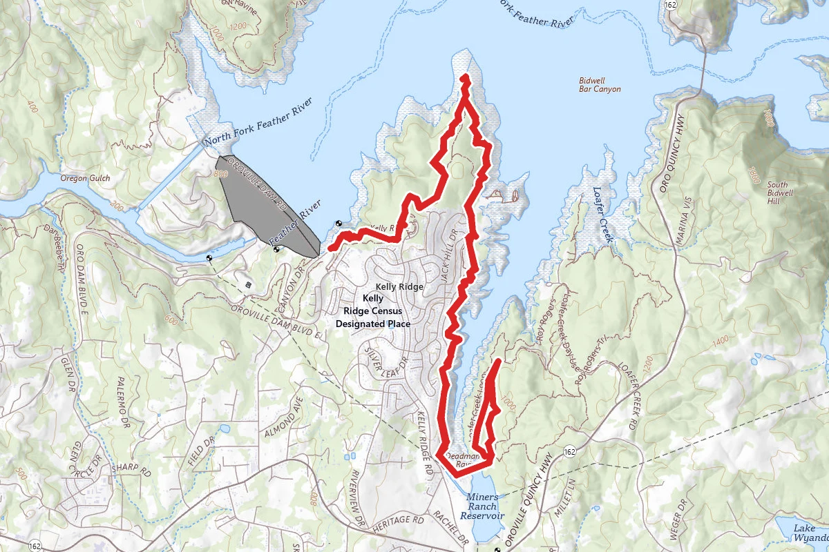 Lake Oroville Bidwell Canyon and Loafer Creek Mountain Bike Ride