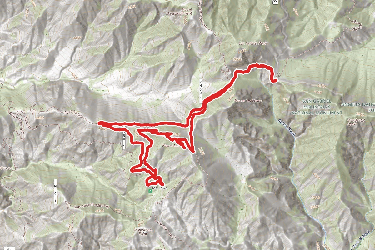 Mount Lowe via Eaton Saddle
