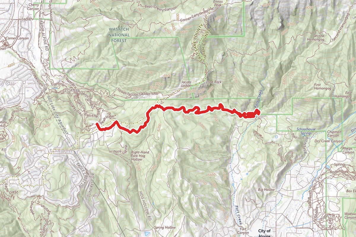 Three Falls Trail via Peak Trail