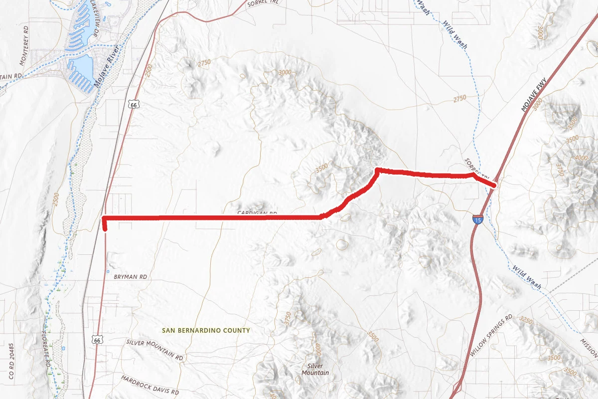 Wild Wash Road to Route 66 OHV Route