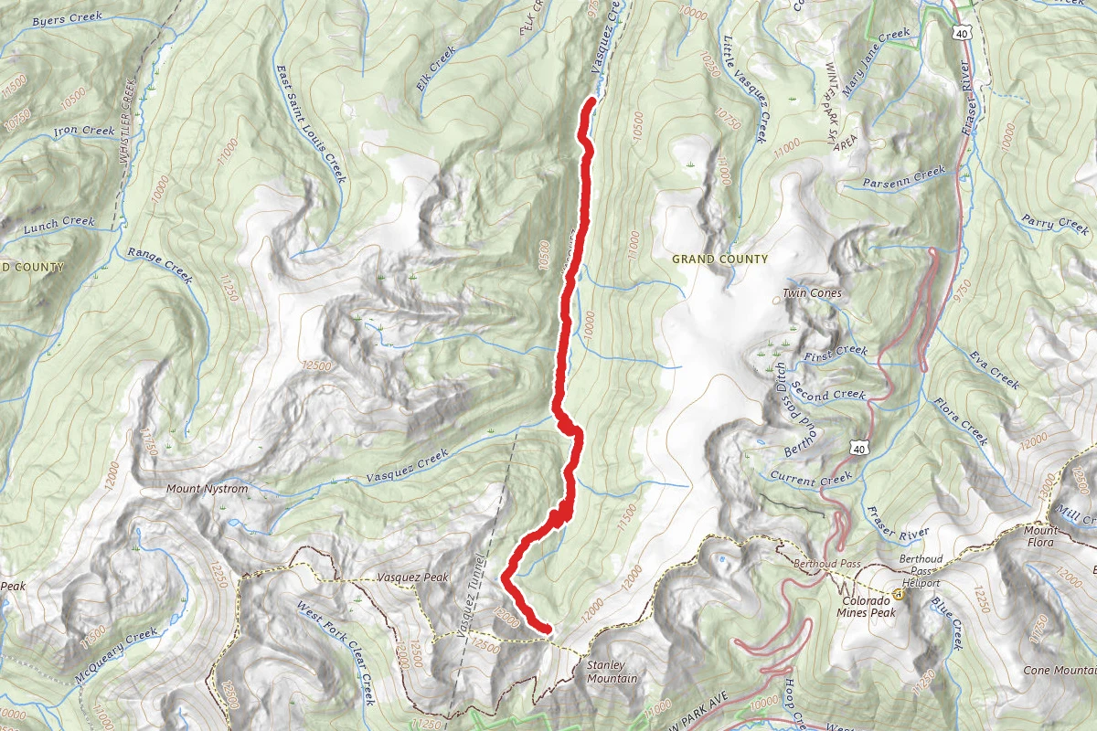 Vasquez Peak Trailhead to Continental Divide Trail