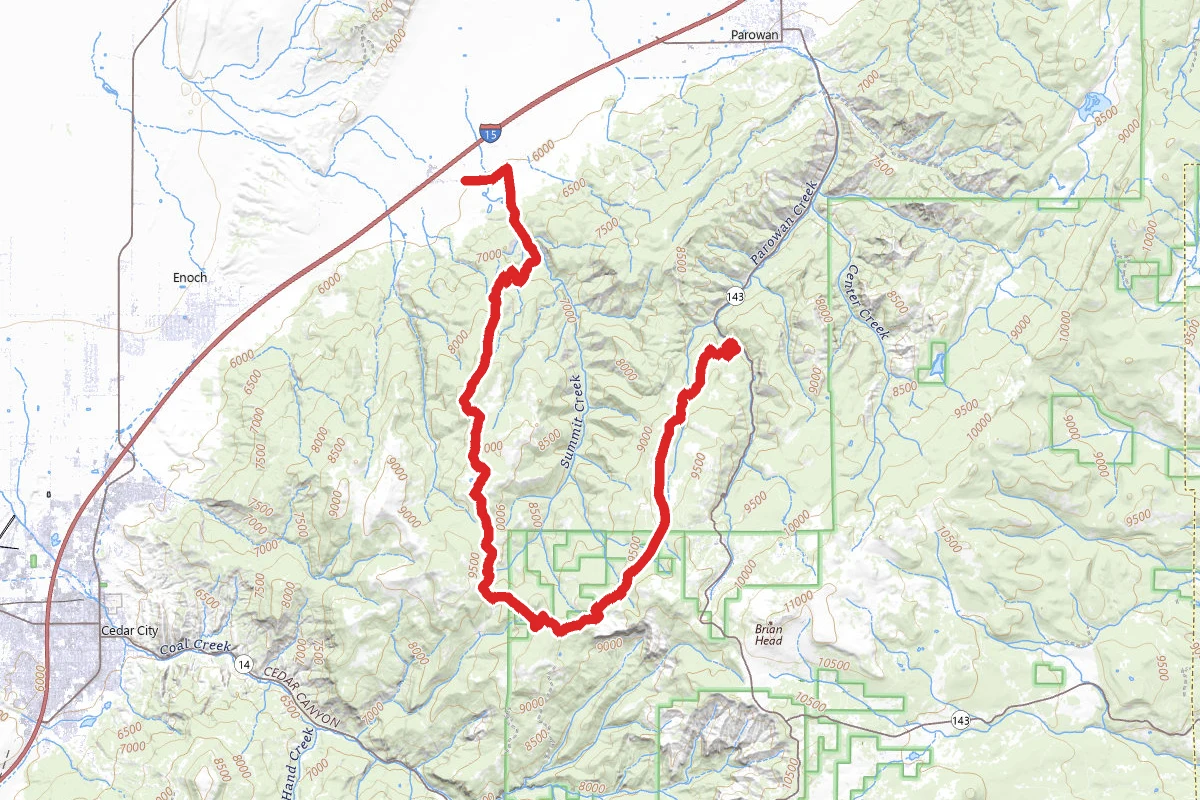 Dry Lakes and High Mountain OHV Backway Route route map