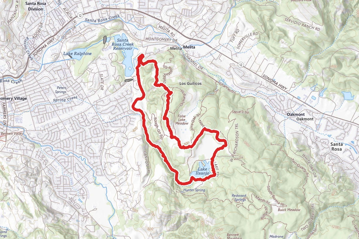 Canyon Trail, Lake Ilsanjo, and Cobblestone Bypass Loop